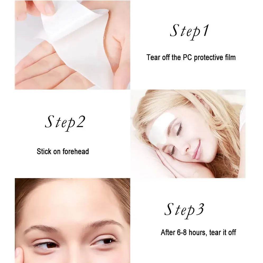 Forehead Line Removal Wrinkle Patch Forehead Firming Mask Frown Lines Treatment Stickers Hyaluronic Anti-Aging Lifting Skin Care