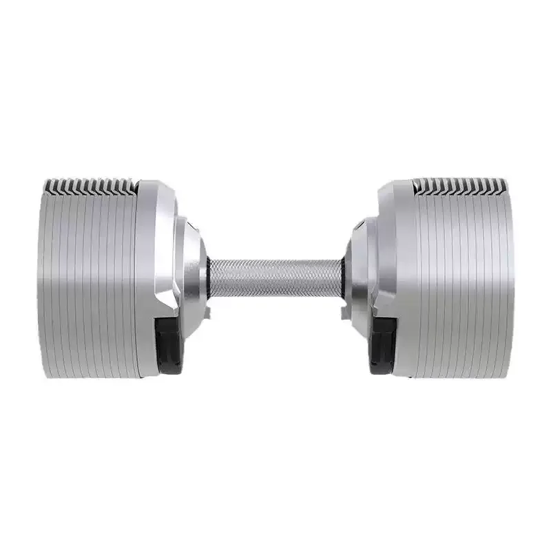 Silver Adjustable Electroplated Dumbbells 41.5kg Non-Slip Design Home Fitness Strength Training Equipment for Advanced Fitness