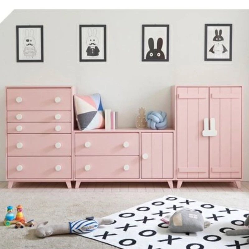 Kinder regale Schränke Schrank niedlichen rosa Kleiderbügel Lagerung Veranstalter Schlafzimmer Kommoden meuble de Arrangement Zimmer möbel cy50cw