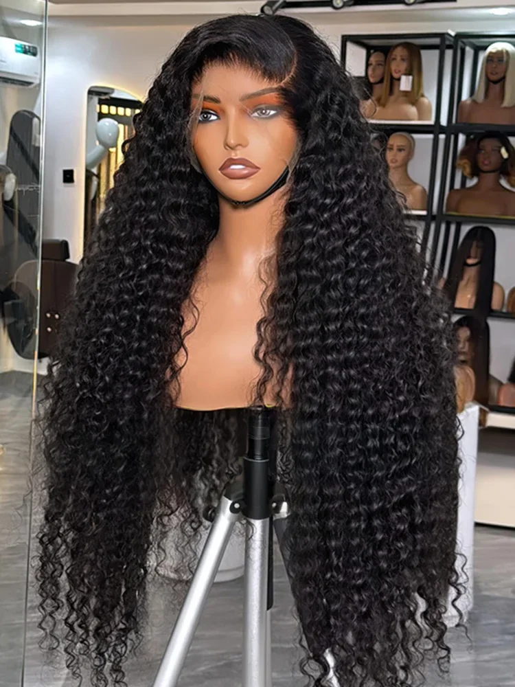 Curly 13x6 HD Lace Front Wig Human Hair Wig Deep Wave 30 40 Inch 13x4 Lace Frontal Wigs 5x5 Glueless Water Wave Closure Wear Go