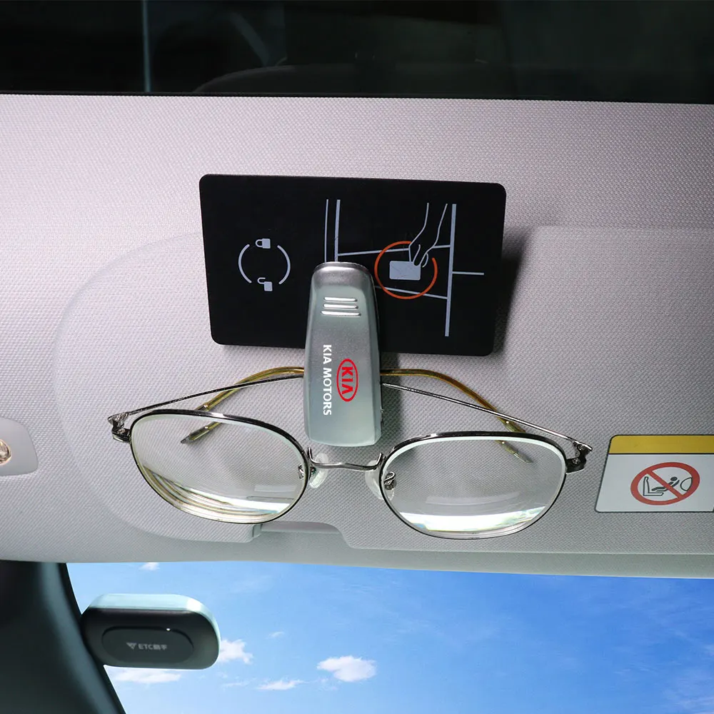 Car Sun Visor Glasses Clip Card Ticket Holder Storage Fastener For KIA Sportage Rio Ceed Morning Proceed Picanto Sorento Optima