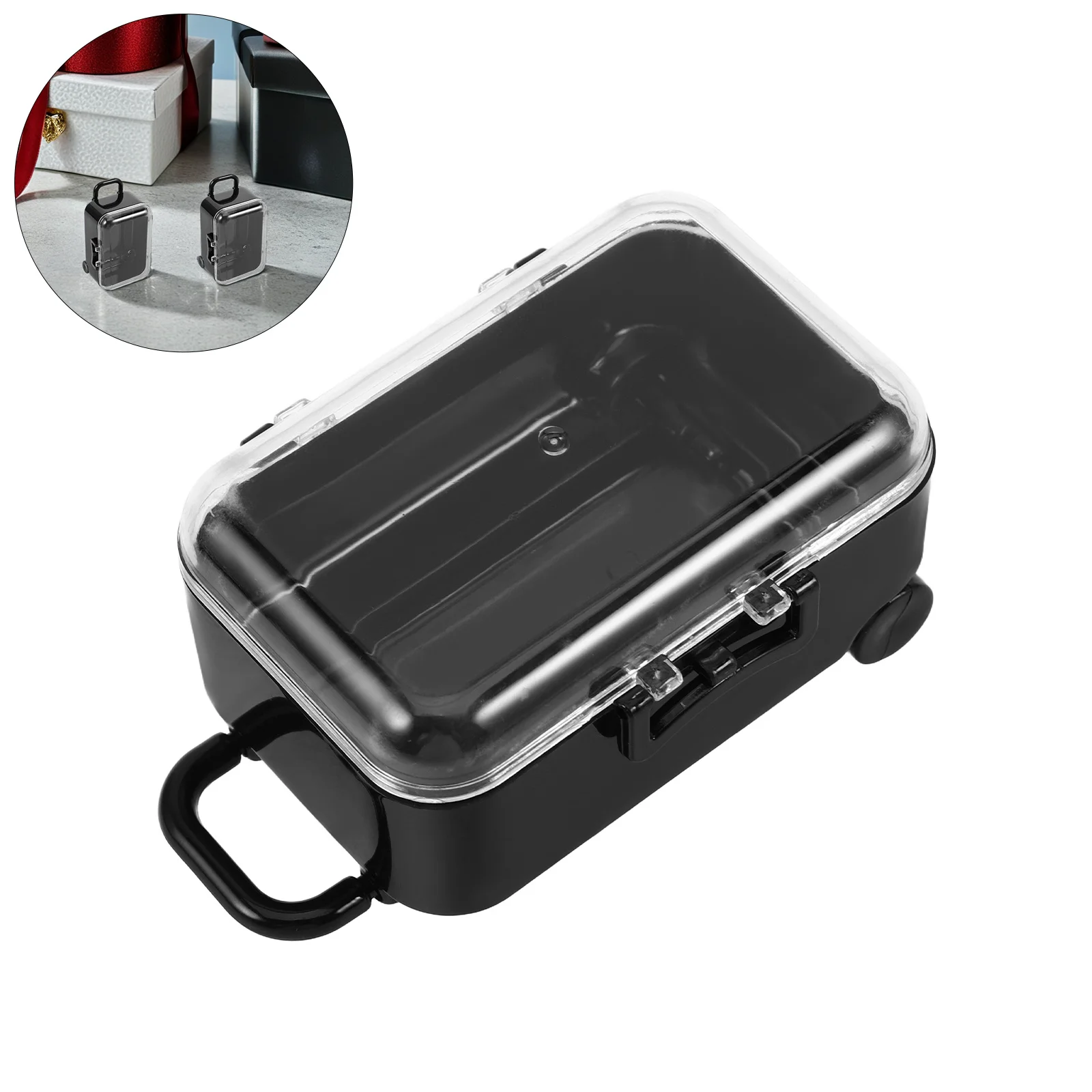 

12Pcs Mini Suitcase Candy Box - Clear Plastic Container with Handle - Versatile Small Keepsake Storage for Jewelry