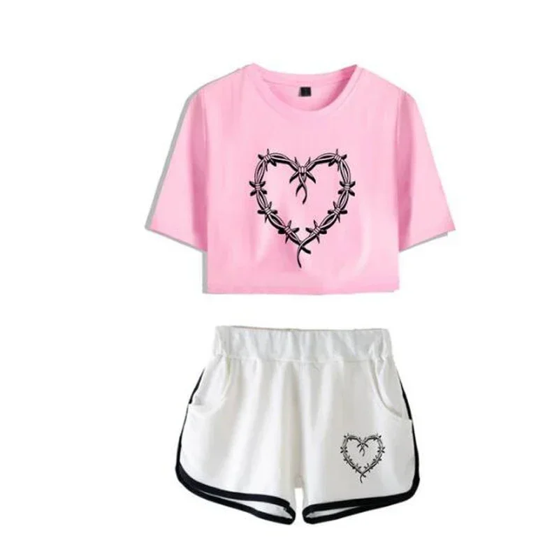 Cosdea Karol G Bichota Merch Dames Trainingspak Tweedelige Set Dames Top en Shorts Casual Sportkleding 2 stuks Oufits Streetwear Kleden