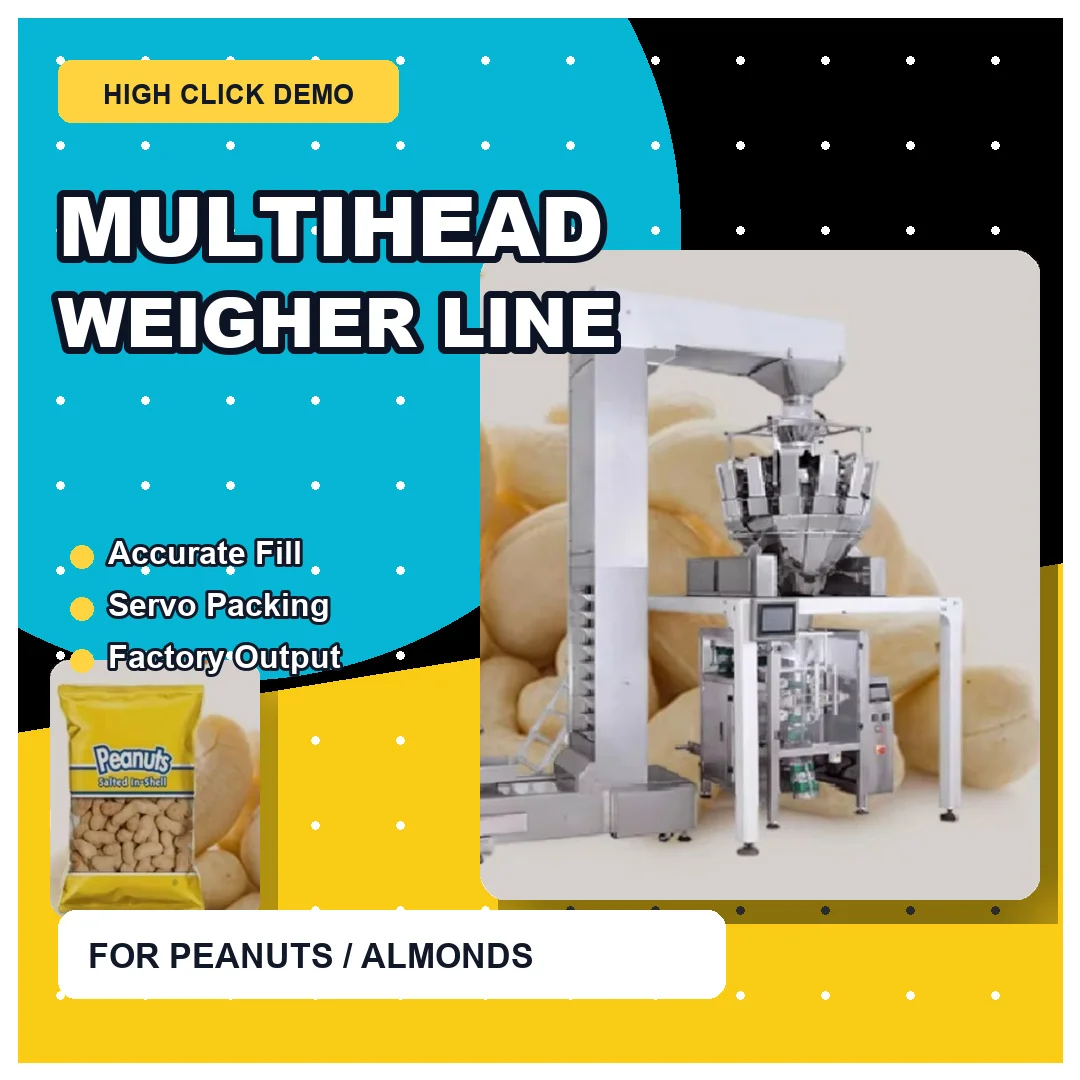 Automatic Snack Packing Machine 14 Head Weigher Cassava Corn Flake Packaging High Accuracy Food Processing Food Pack Equipment