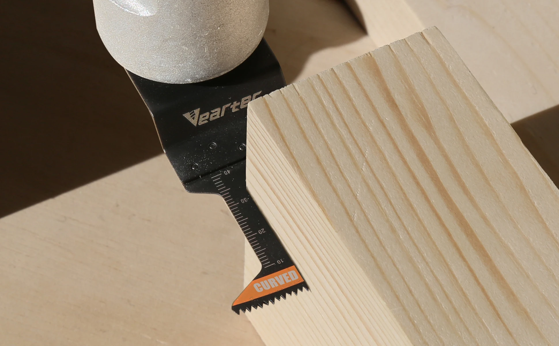 3/10 Stück Vearter 44 mm oszillierende Multitool-Klingen mit gebogenen Kanten, HCS-Sägeblätter, geeignet für Holz- und Kunststoffmaterialien – Detail 5