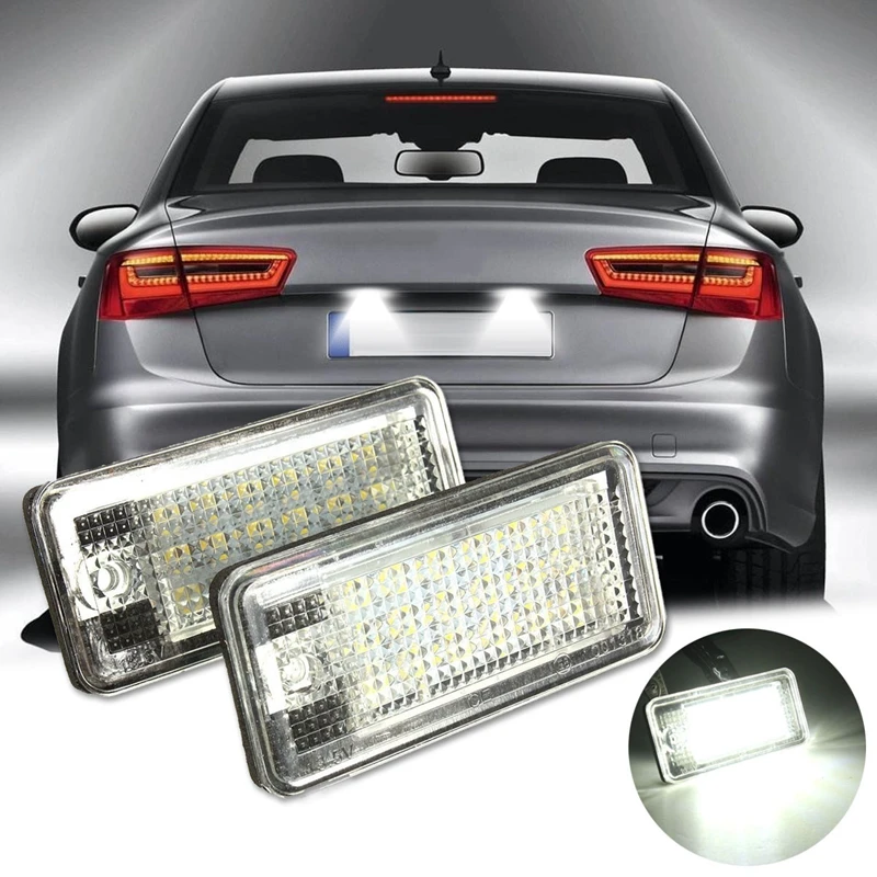 

2x error free for AUDI Q7 TDI 18 LED license light lamp for AUDI Q7 TDI/A3 8P/A6 4F/A4 B6 led number plate light