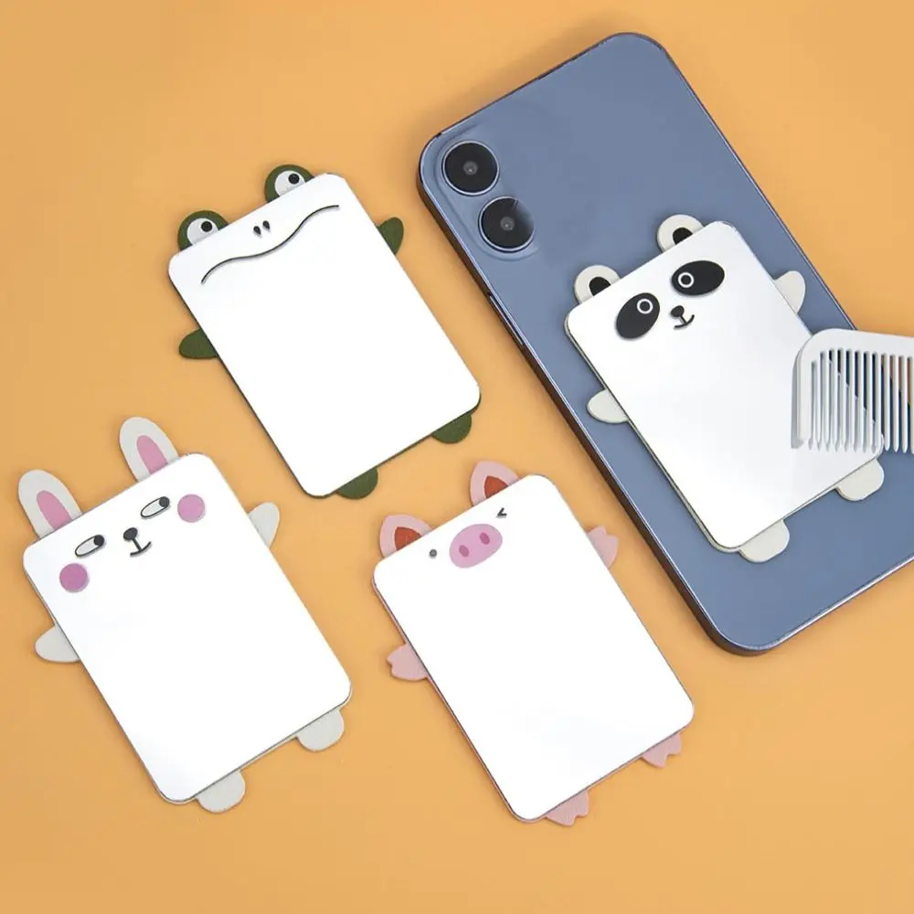 Creative Acrylic Phone Back Sticker Rabbit Animal Mini Make-up Mirror Panda Cosmetic Mirror