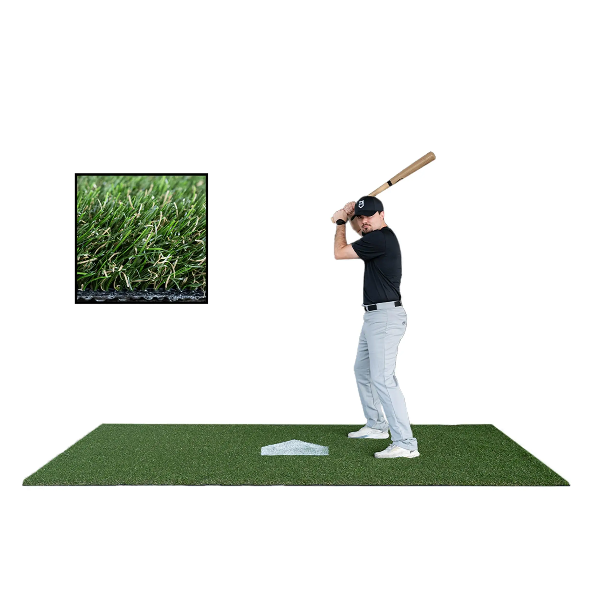 Long Pile Baseball Hitting Mat – Rollable Turf