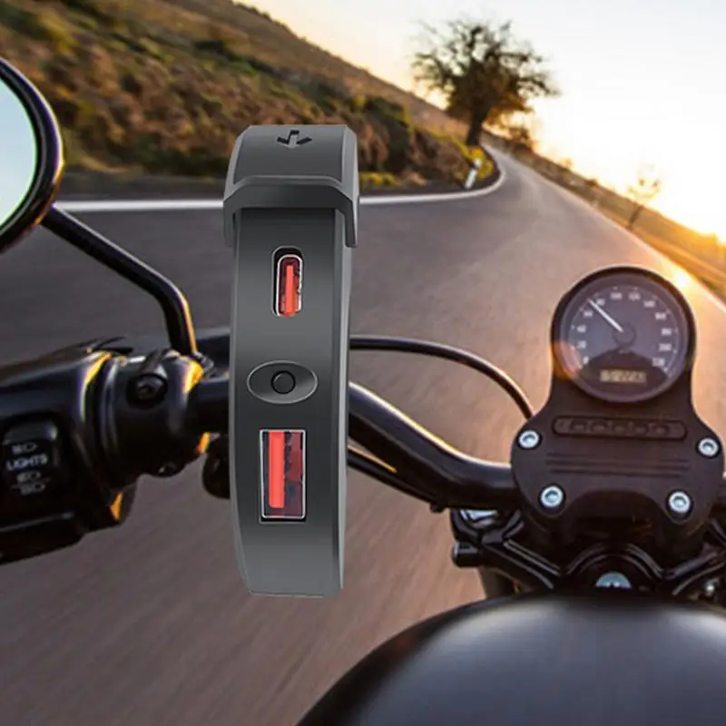 

Motorcycle USB Charger Charging Port USB Socket Adapter Fast Charger Waterproof Handlebar Mounting Bracket Motorcycle USB Port