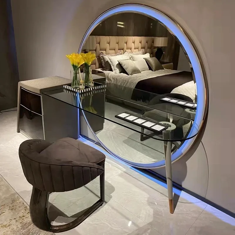 Light Luxury Modern Creative Makeup Mirror Bedroom Makeup Table Customization