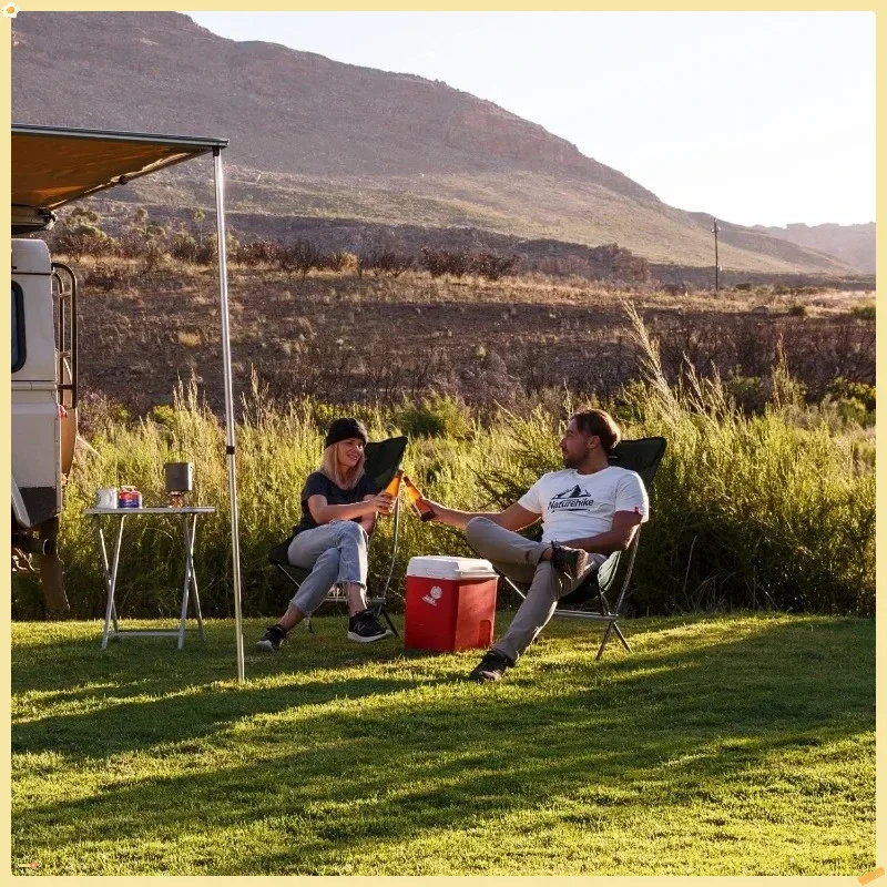 Silla plegable para acampar, ligera, con respaldo alto, compacta, para exteriores, resistente, 330 libras, portátil para adultos, senderismo, pesca, viajes