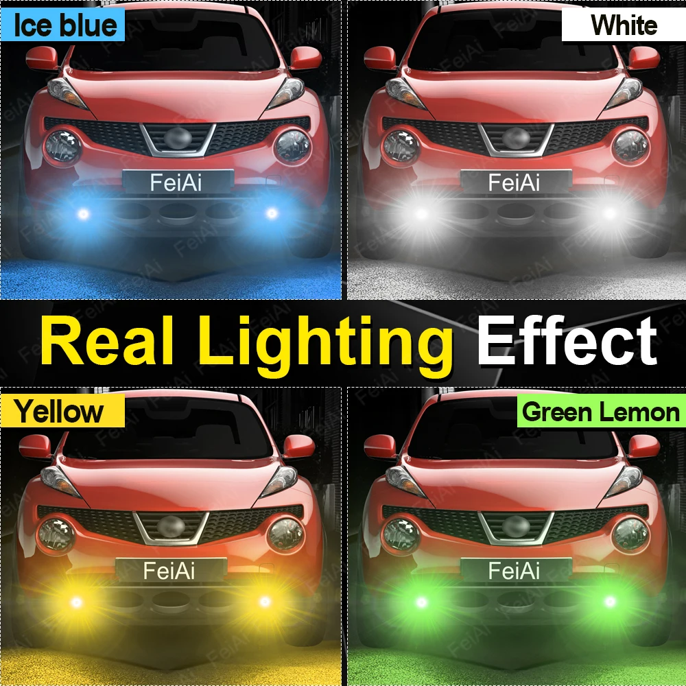 For Nissan Juke Fog Lights LED Dual Colors Front Fog Light Bulb 2010-2019 Juke F15 Tuning Accessories 2012 2013 2014 2015 2016 view 2