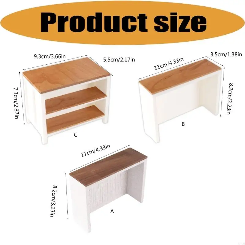 Miniature Doll House Furniture 1:12 Scale Figure, Grains Sideboard Model Figurine for Craft Model Project Scene A2UB