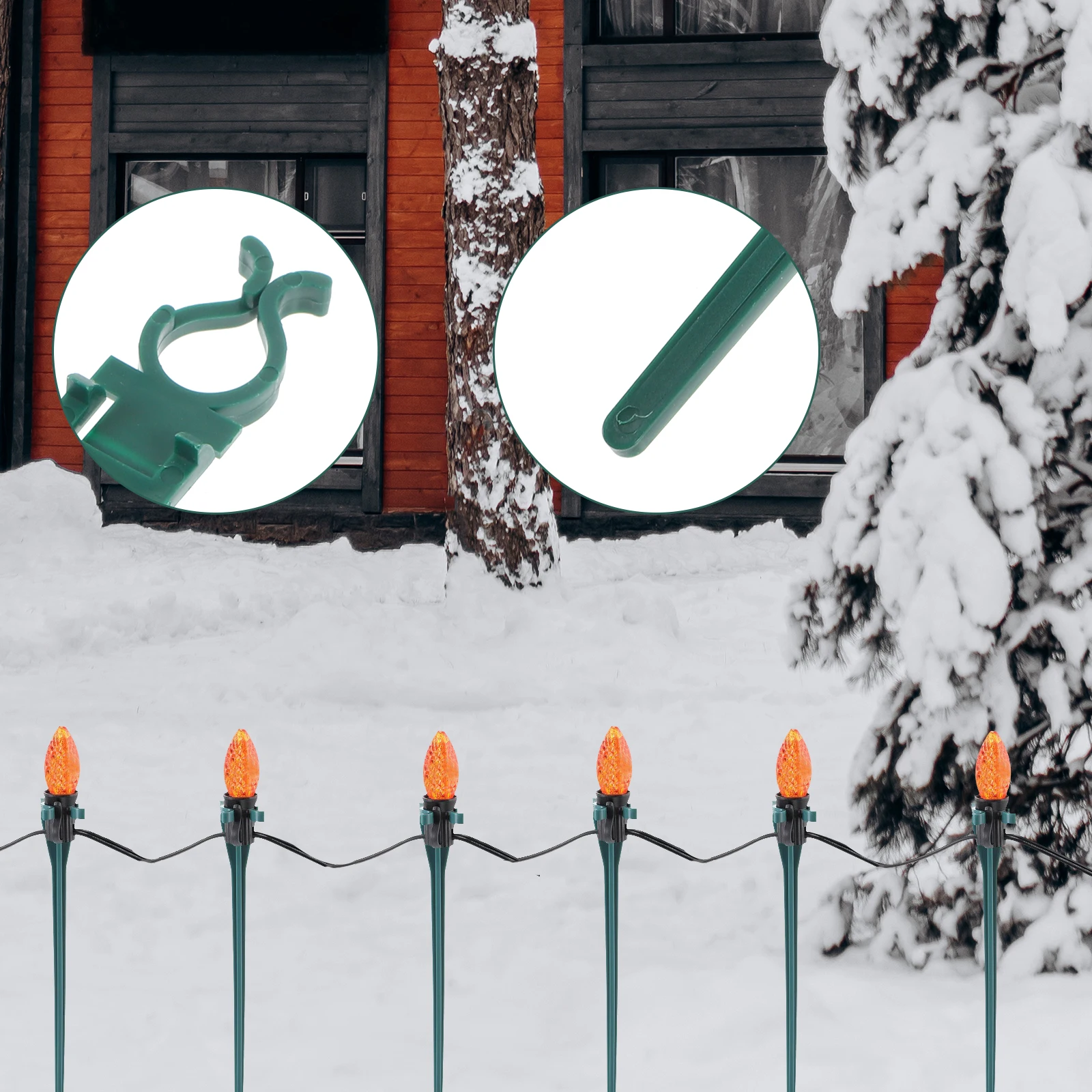 

30pcs Christmas Light Stakes Plastic Ground Spikes For Garden Lawn Decor Replacement Stakes For String Lights Solar Path Lamp