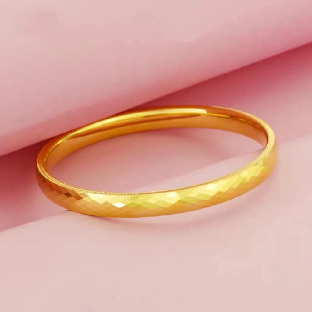 

Fashion Yellow Gold Color Diamond Plaid Bangle for Women Bangle Valentine's Day Wedding Engagement Jewelry Gifts