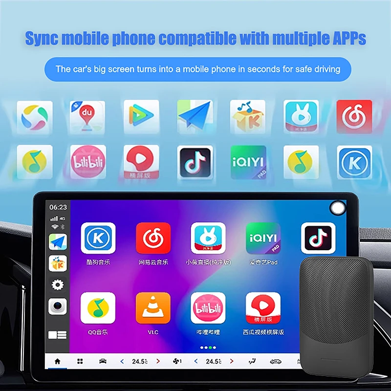 Nieuwe Mini Dongle Draadloze Android Auto Draadloze Carplay Adapter Plug En Play Bluetooth WiFi Voor Auto