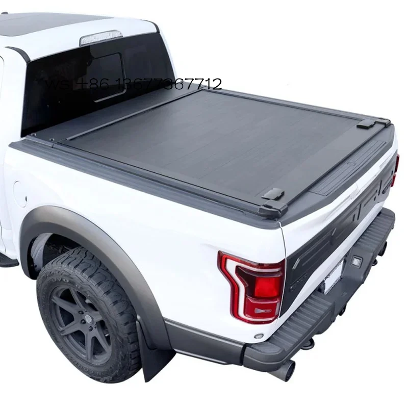 

Retractable Hard Tonneau Cover Bed Matte Black Aluminum Low Profile Waterproof