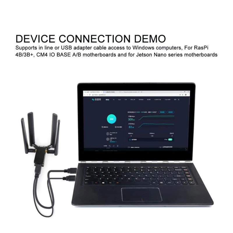 ForRaspberryPi USB Dongle บอร์ดขยาย Fast Speed ​​USB3.1 4 เสาอากาศ