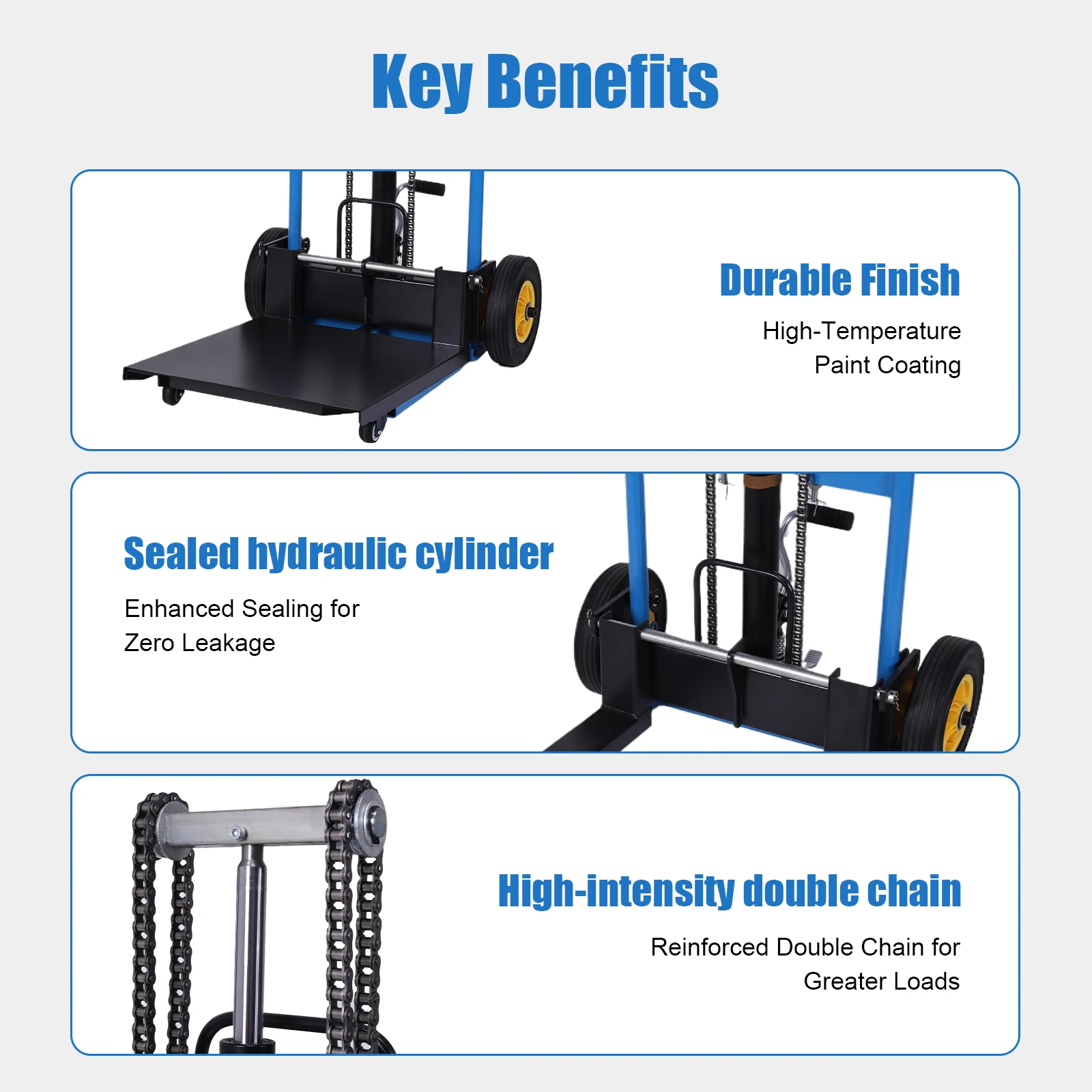 450 رطل رافعة شوكية يدوية المواد مكدس عجلات دوارة المواد الهيدروليكية رفع شاحنة البليت لمستودعات المرآب #3