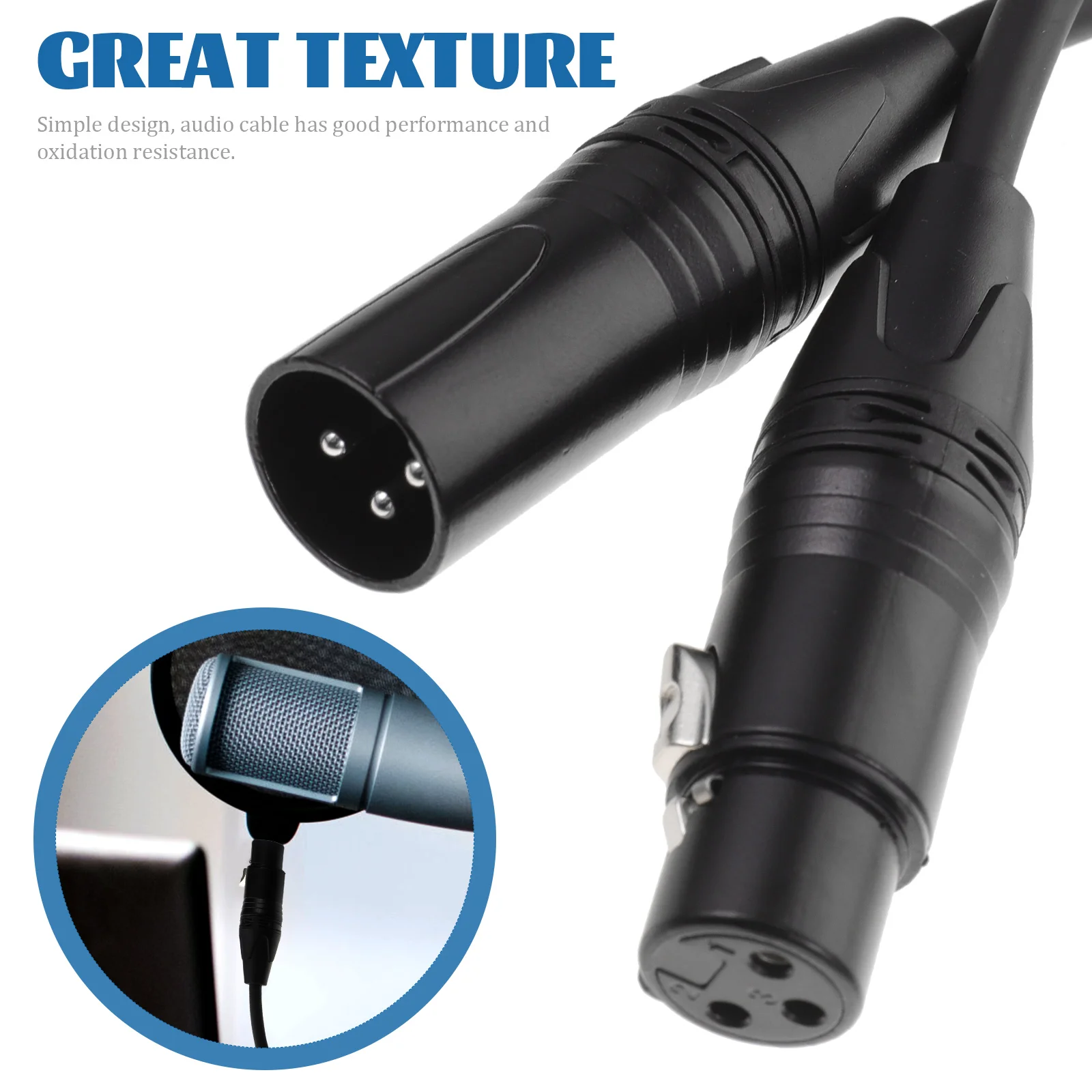 

Capacitive Microphone Audio Cable Copper PVC Wire Durable Reliable Stereo Cable Guitar Speaker System Cord Mic Adapter