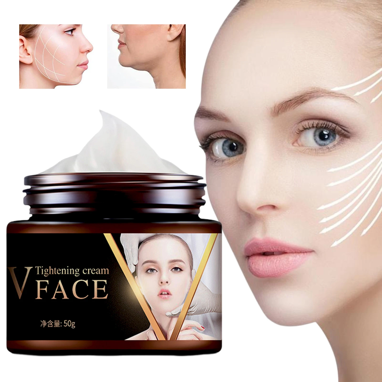 50g V-Shape Firming Face-lift Slimming Cream Removal Masseter Muscle Double Chin Face Fat Burning Anti-aging Products