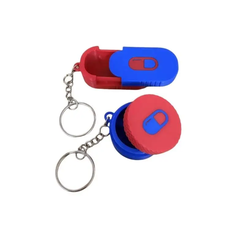 New 3D Printing Mini Slide Top Pill Organizer Keychain For Office Workers Compact Travel Medicine Box