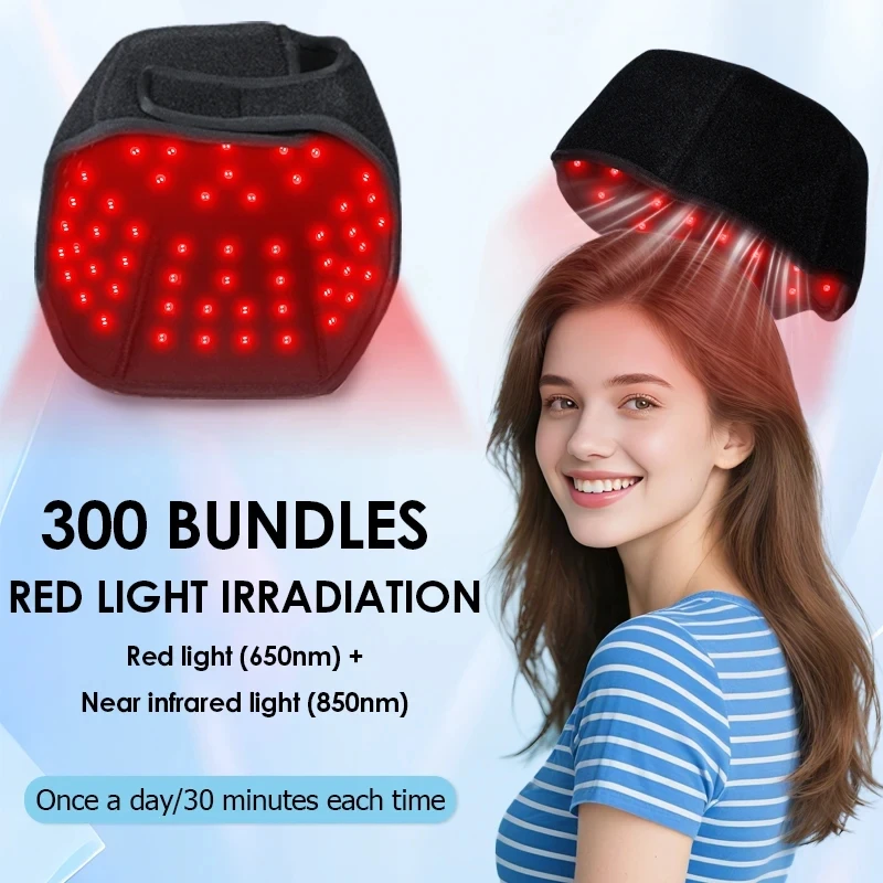 Red Light Therapy Hat Near Infrared LED Treatment Cap for Hair Growth Head Relaxation Scalp Relief Prevention Loss Device