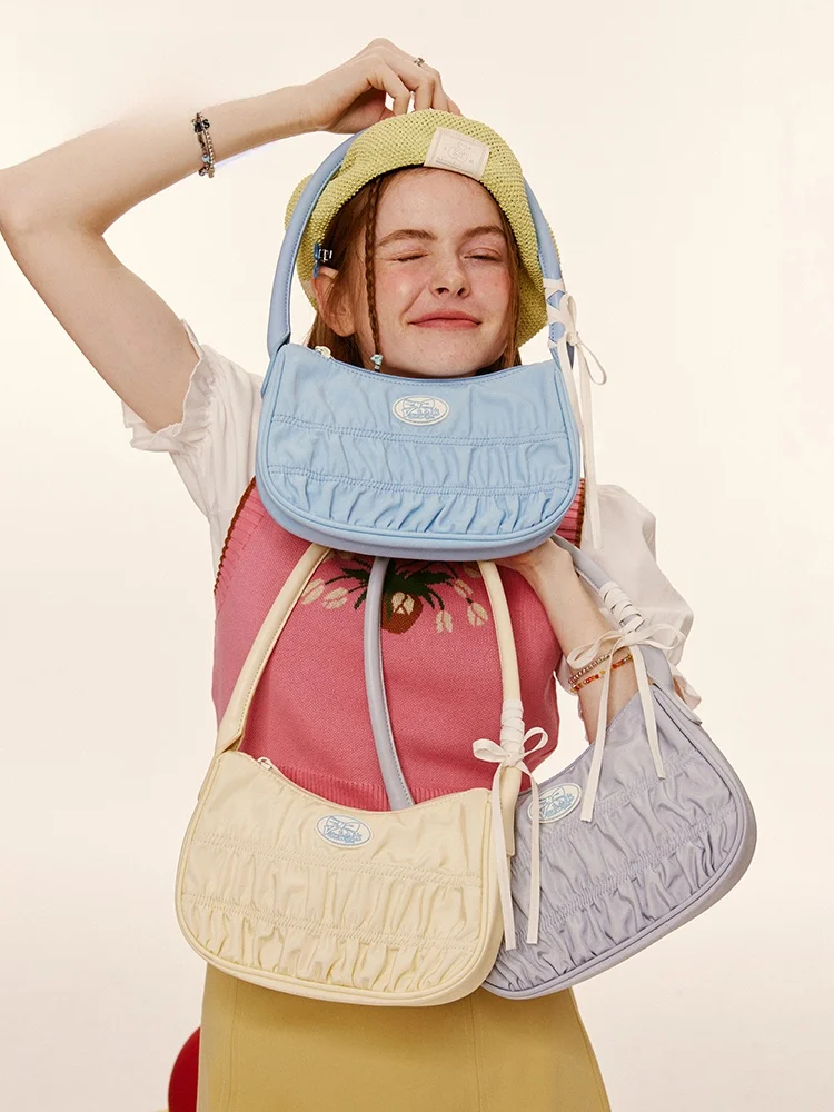 

VANWALK Lace Knot Cloud Bag Women's Ins Bag oulder Bag Underarm Bag Soft aron Sle Casual Nylon