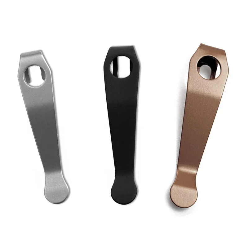 A Pair Lightweight Titanium Alloy Deep-Carry Pocket Clip for Spyderco Para 3 Replacement Accessory