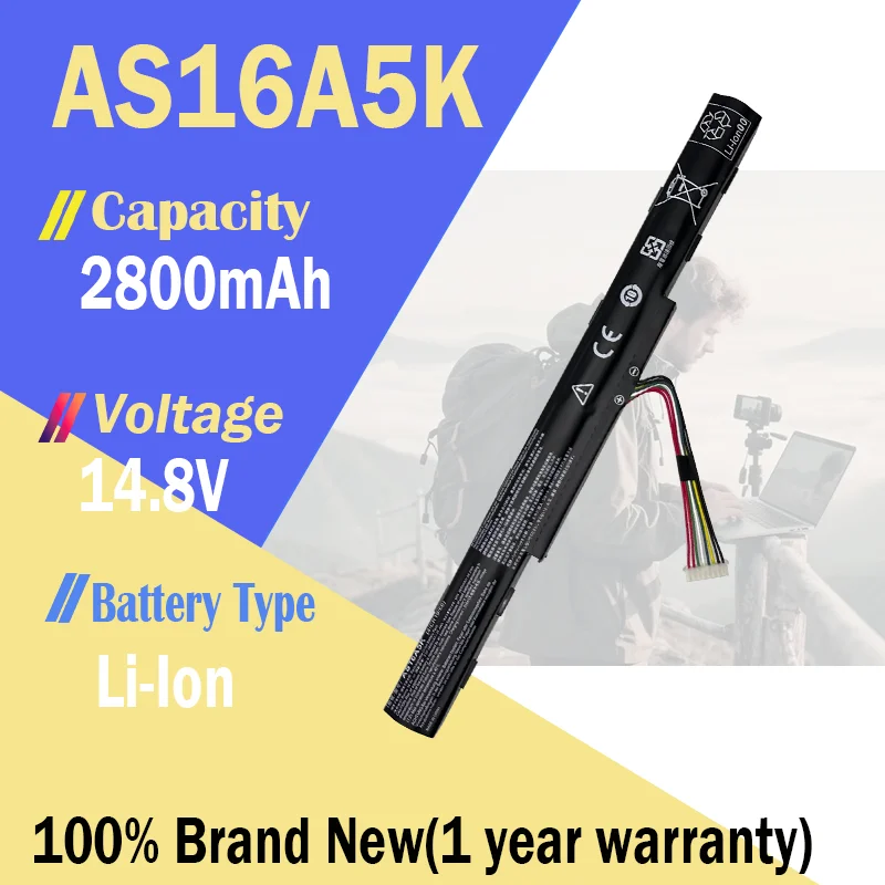 AS16A5K AS16A8K Batería para Acer Aspire E5-523G E5-553G E5-475 E5-475G E5-575 E5-774 TravelMateP249 P259 4ICR19/66