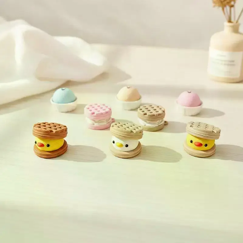 Cute Duck Chick Squeeze Toys Waffle Pattern Soft Safe Stress Relief Fidget Toy for Kids Adults Office Birthday Gifts