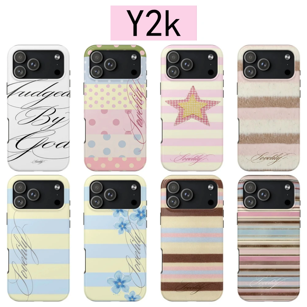 Y2K Polka Dot Stripe Floral Phone Case for Samsung Galaxy S20 S23 S24 S25 S26 FE Plus Ultra Edge 4G 5G Luxury Double-layer Cover