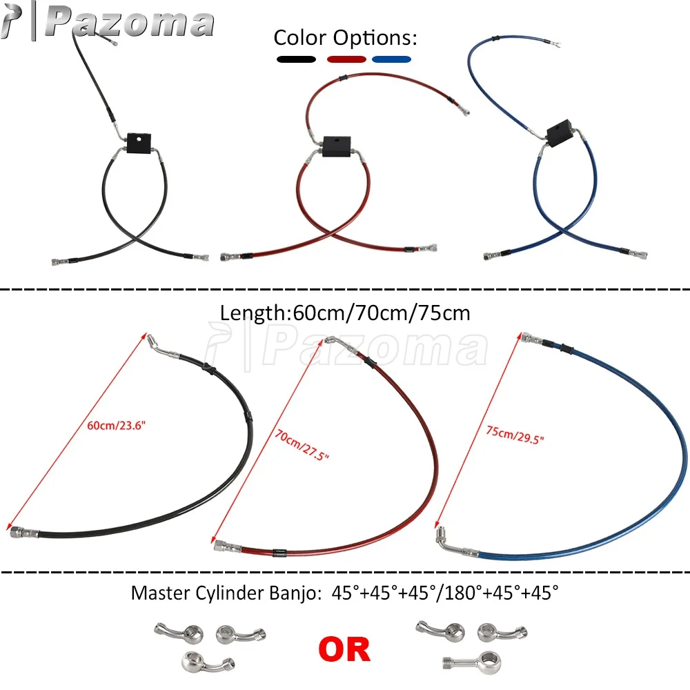 45 °   180 °   0 °   دراجة نارية اسطوانة البانجو دراجة نارية خرطوم الفرامل كابل الخط الهيدروليكي ل هارلي دينا فات بوب FXDF منخفضة رايدر FXDL ABS