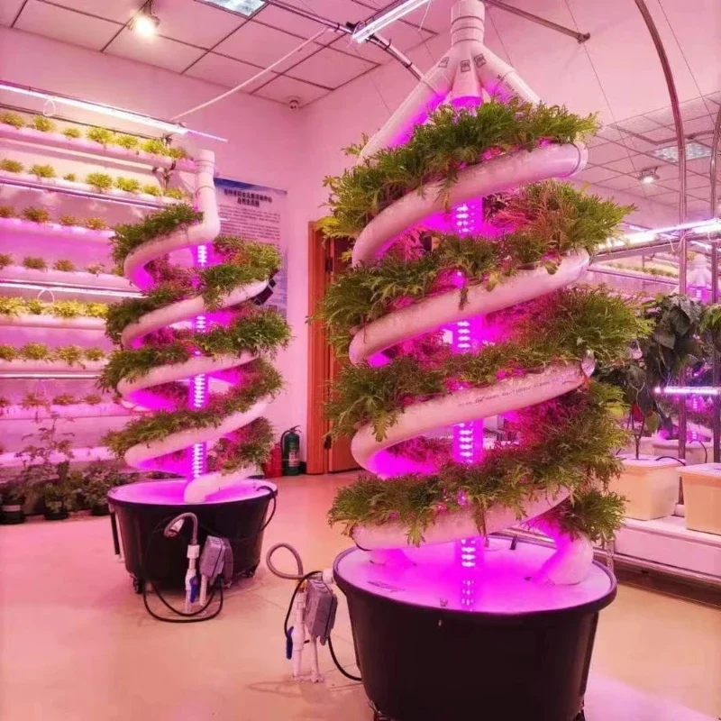 Spiral pipeline NFT soilless culture hydroponic planting system Spiral planting system