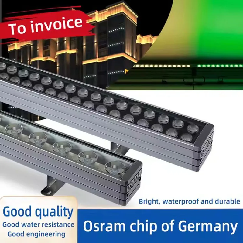 في الهواء الطلق وحدة إضاءة LED جداريّة غسالة IP65 مقاوم للماء 18 واط 36 واط 72 واط RGB LED الخطي غسالة ضوء للمبنى المعماري واجهة الإضاءة