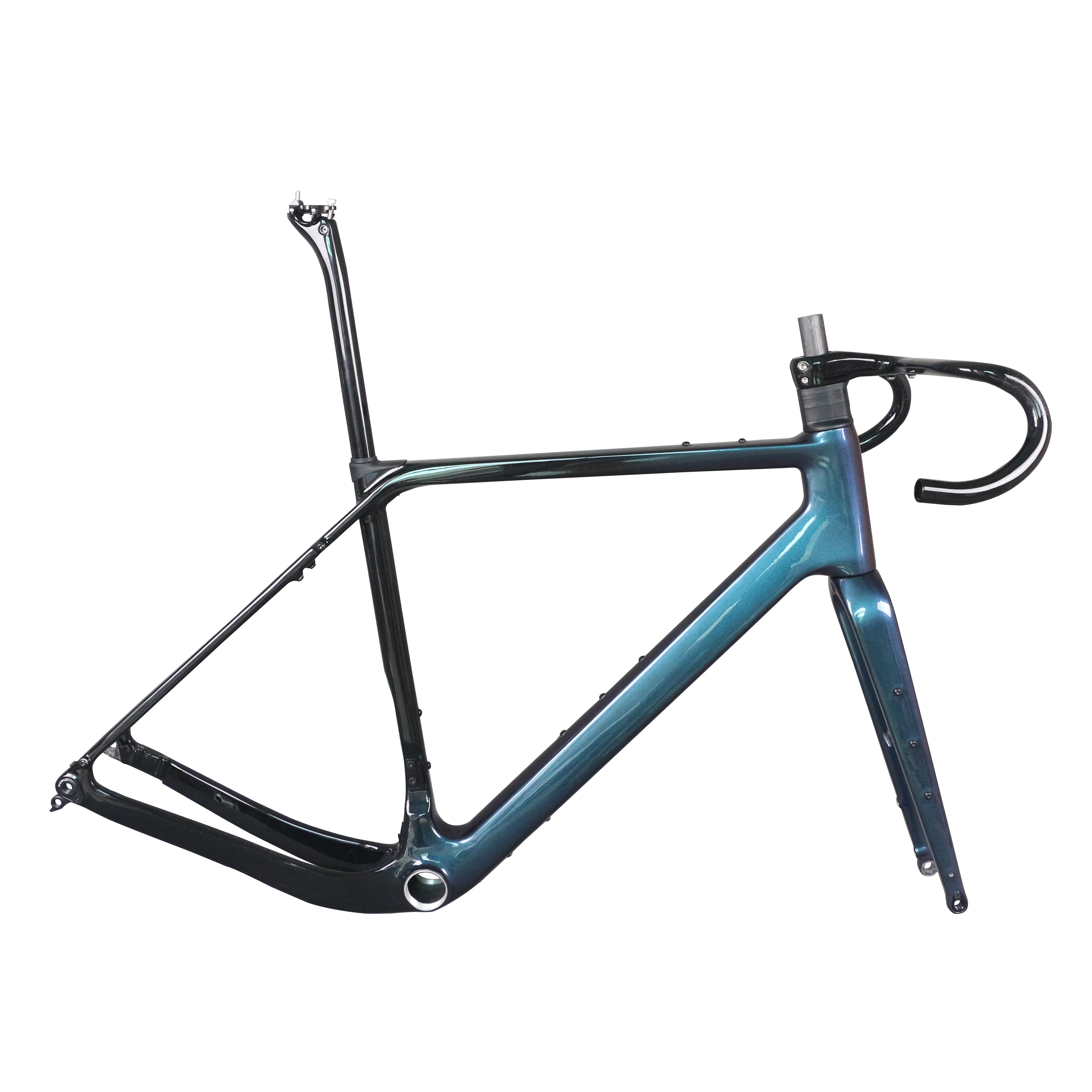 Gravel Bike Frame GR048 Chameleon 1004 Black Paint Internal Cable Disc Brake Available Size XS/S/M/L/XL