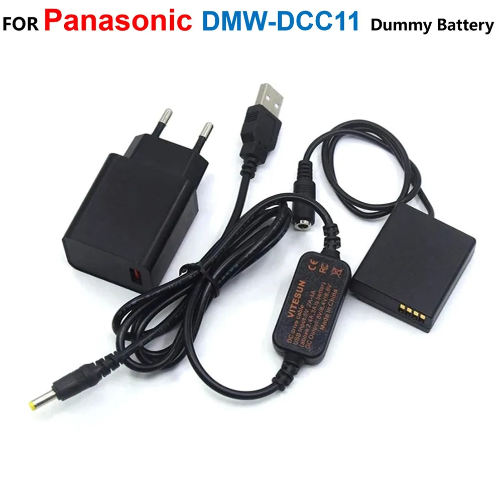 

5V USB Power Cable+DMW-DCC11 BLG10 Dummy Battery+Charge For Panasonic GF5 GF6 GX80 GX85 LX100K GX7 GX9 TZ80 TZ81 ZS60 TZ85 G100