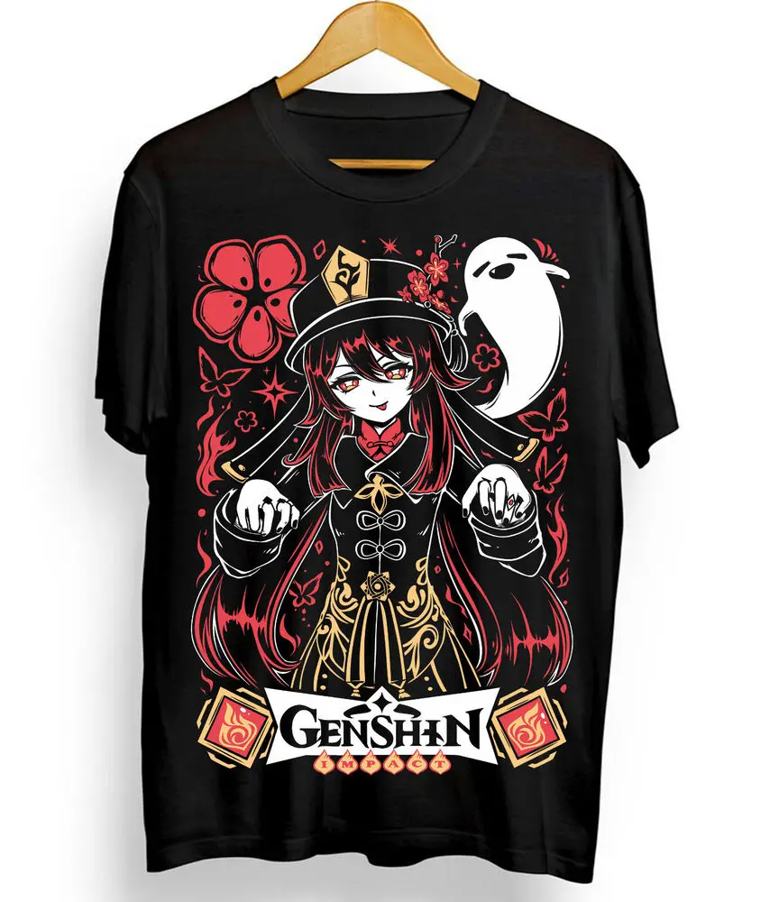 Hu Tao T-shirt Genshin Impact Gorou,Anime,Manga,Graphic Tee All Size 100% Cotton Streetwear High Quality