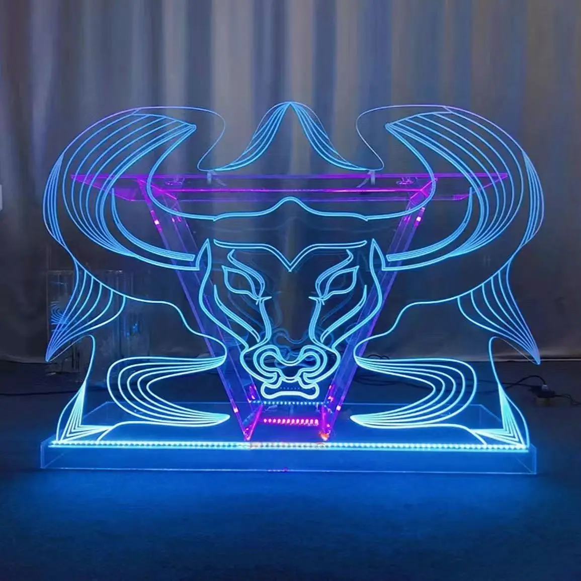 xg-Transparent Acrylic Modern DJ Bar Luminous LED Podium Disc Table for Hotel Commercial Use Multi-Functional@
