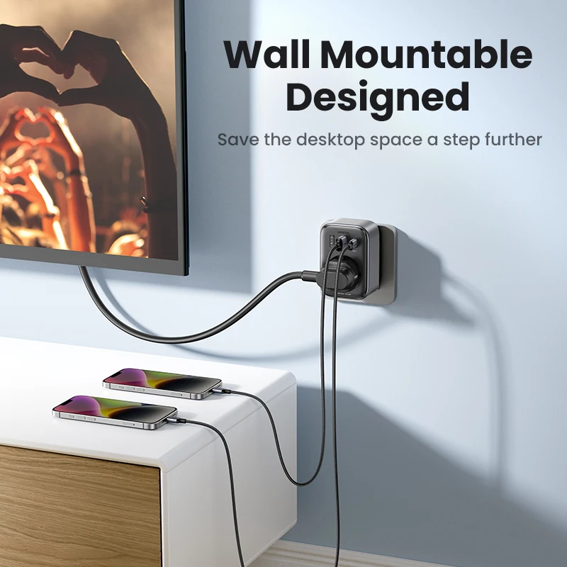 UGREEN 30 واط GaN PD شاحن مع منافذ التيار المتناوب شاحن الهاتف المحمول آيفون 14 Xiaomi USB مقبس الحائط قطاع الطاقة شاحن #5