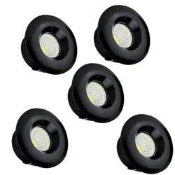 5pcs3W LED Spot tavan küçük gömme aydınlatma vitrin Verander mutfak adım duvar merdiven Spot ışık 110V 220V kare/yuvarlak