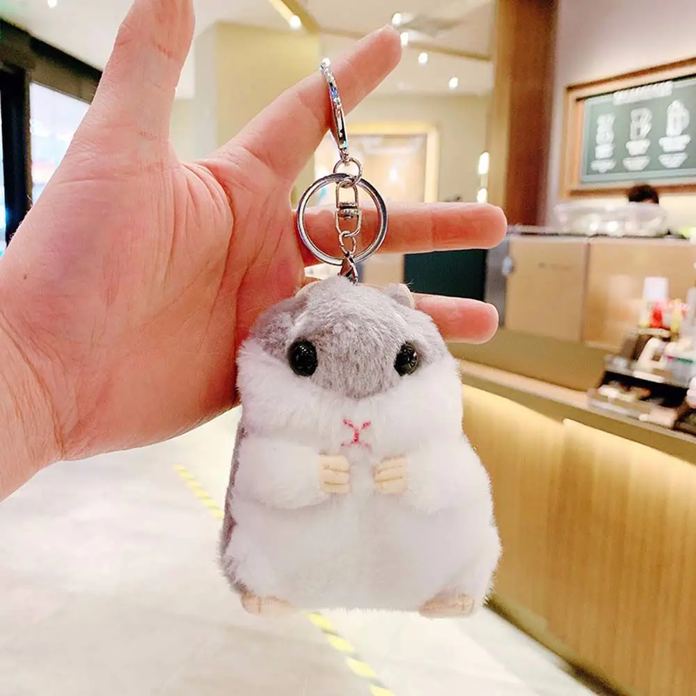 10 cm Cartoon Tasche Anhänger Tier Hamster Schlüssel Ring Stofftiere Plüsch Puppen Plüsch Schlüsselbund Tier Plüsch Spielzeug