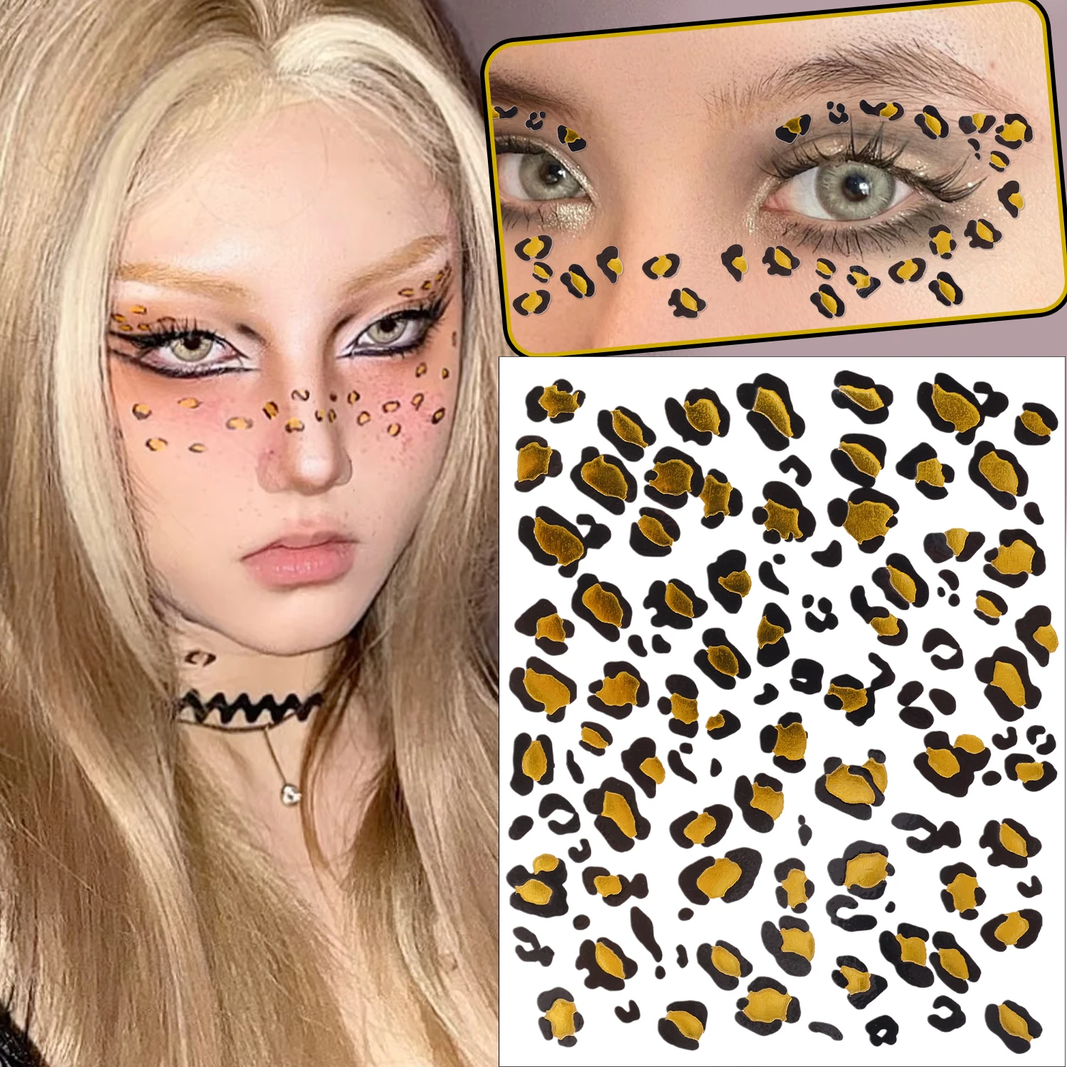 Leopard Print Temporary Tattoo Sticker Waterproof Disposable Tattoo Sticker Face Body Retro Water Transfer Fake Tattoos Decals — zdjęcie 4