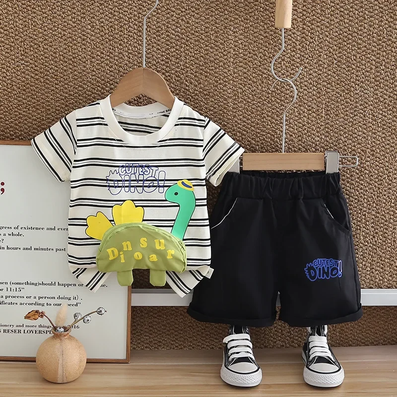 

New Summer Baby Boys Clothes Suit Children Girls Casual Striped T-Shirt Shorts 2Pcs/Sets Fashion Kids Clothing Infant Costume