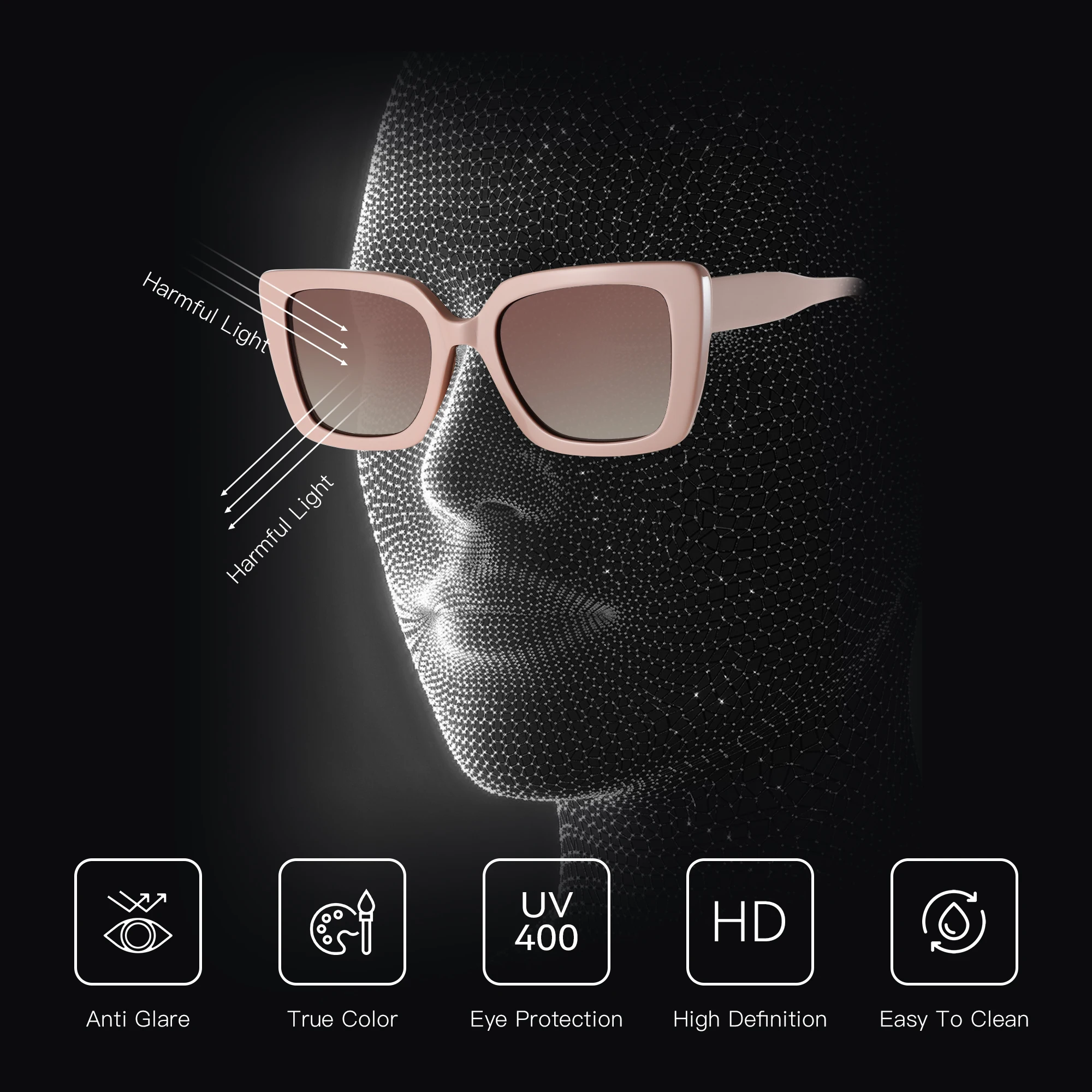 ZENOTTIC 2025 Occhiali da sole polarizzati quadrati Donna Montatura spessa Protezione UV400 Occhiali da sole in acetato per regalo per lo shopping da donna