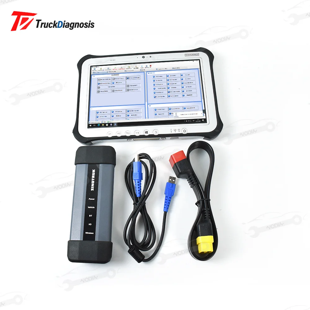 For SINOTRUK HOWO SHACMAN for HOWO/A7/T7H/Sitrak/Hohan Cnhtc Heavy Duty truck Diagnostic Scanner Tool+Ready to use FZ G1 tablet