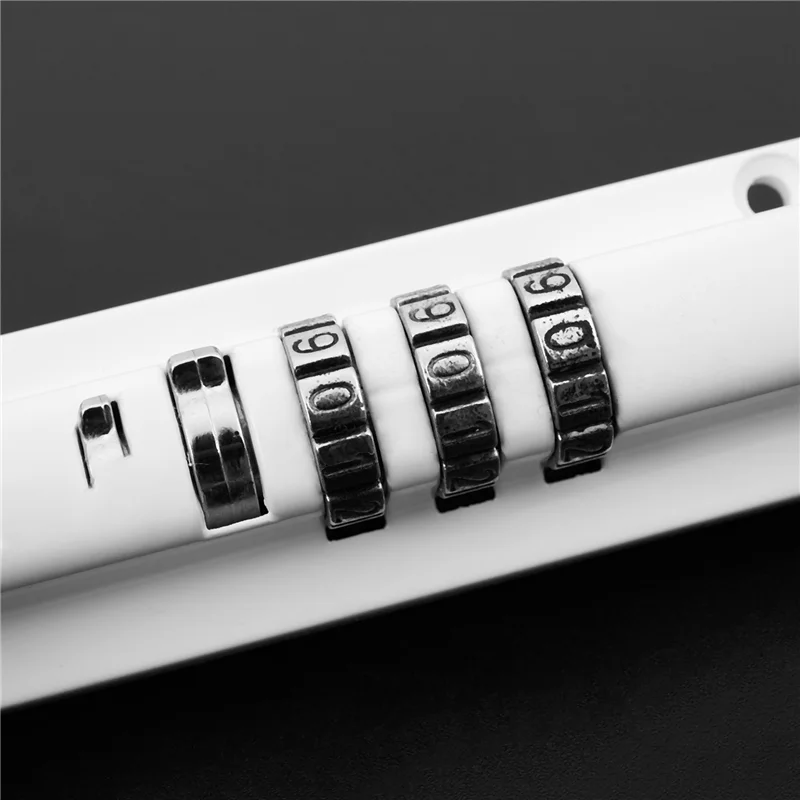 3X Horizontal Horizontal Door Bolt Lock Sliding Combination Code Can Be Reset For Gate Garage Cabinet White