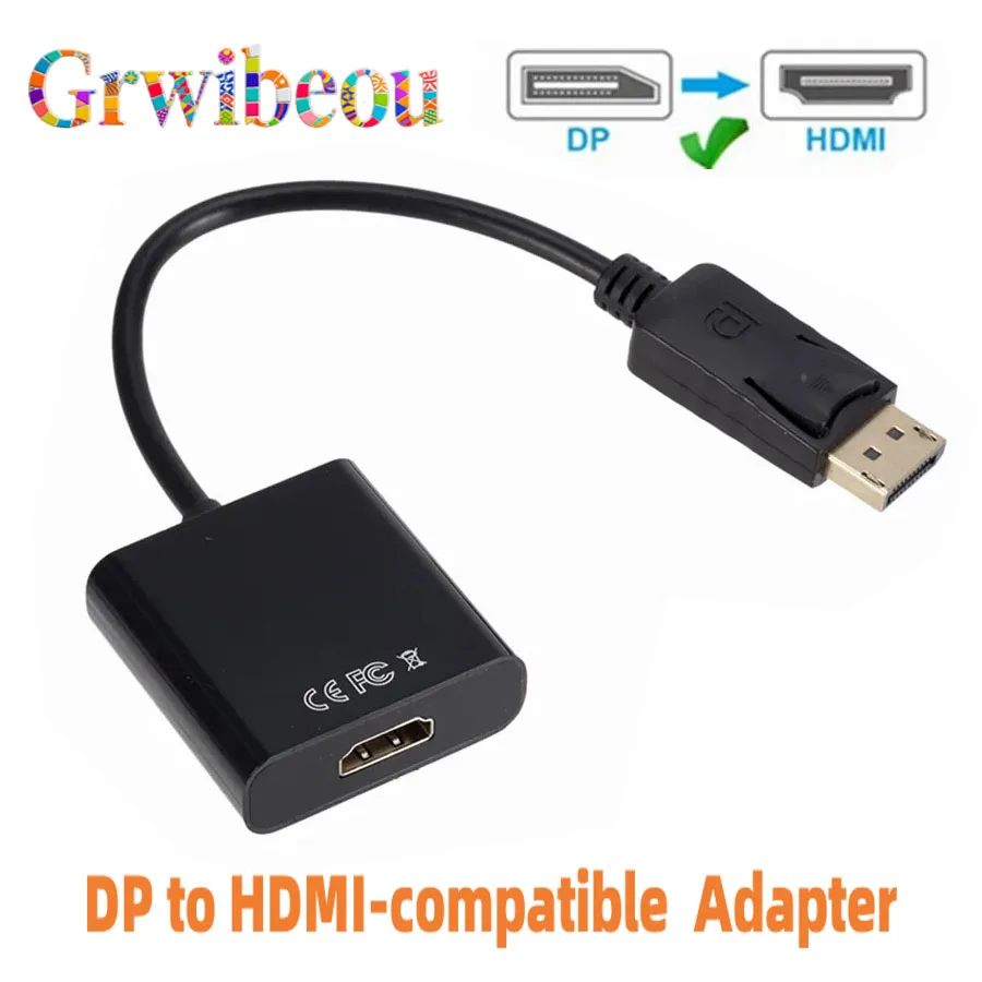 DisplayPort to HDMI-compatible Adapter Cable 1080P DP to HDMI-compatible Male to Female Converter For PC Laptop To HDTV
