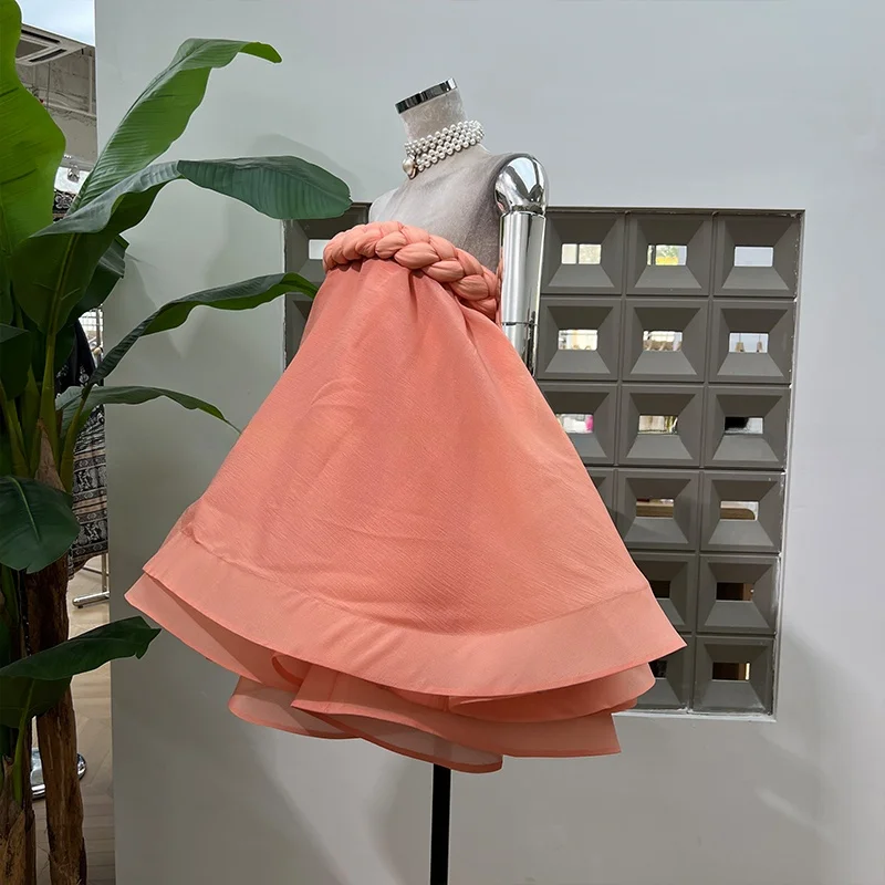    Disco em camadas tubo superior inchado único dr com a mesma cor orts brincalhão ele design verão nova chegada