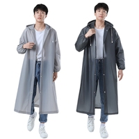 EVA Adult Long Waterproof Raincoats for Men Women Outdoor Hooded Rain Poncho Outdoor Camping Motorcycle Hiking Raincoats